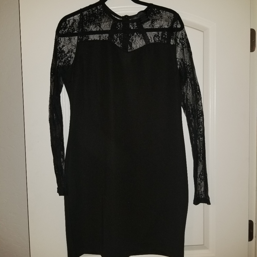 Kardashian Kollection Black Lace Dress